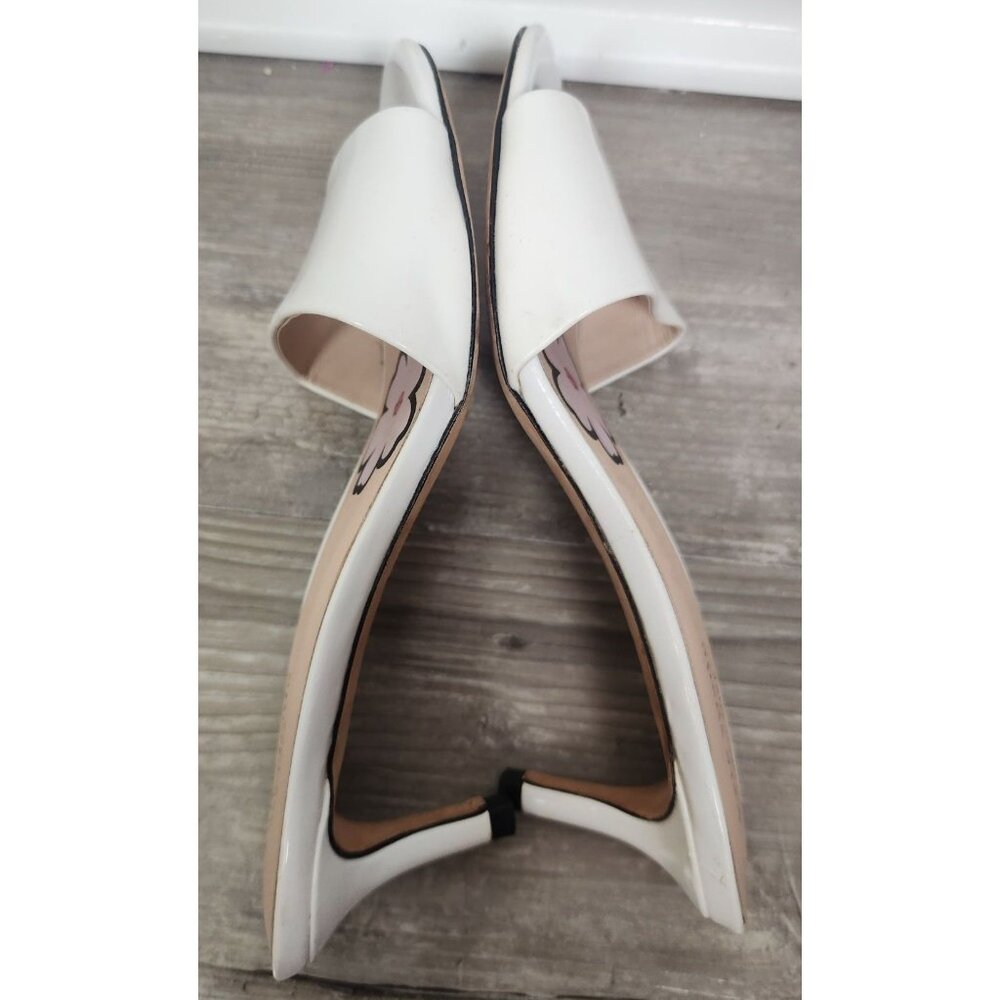 Kate Spade Women's Sz. 7M White Leather Saavvi Heeled Sandals - Picture 7 of 9